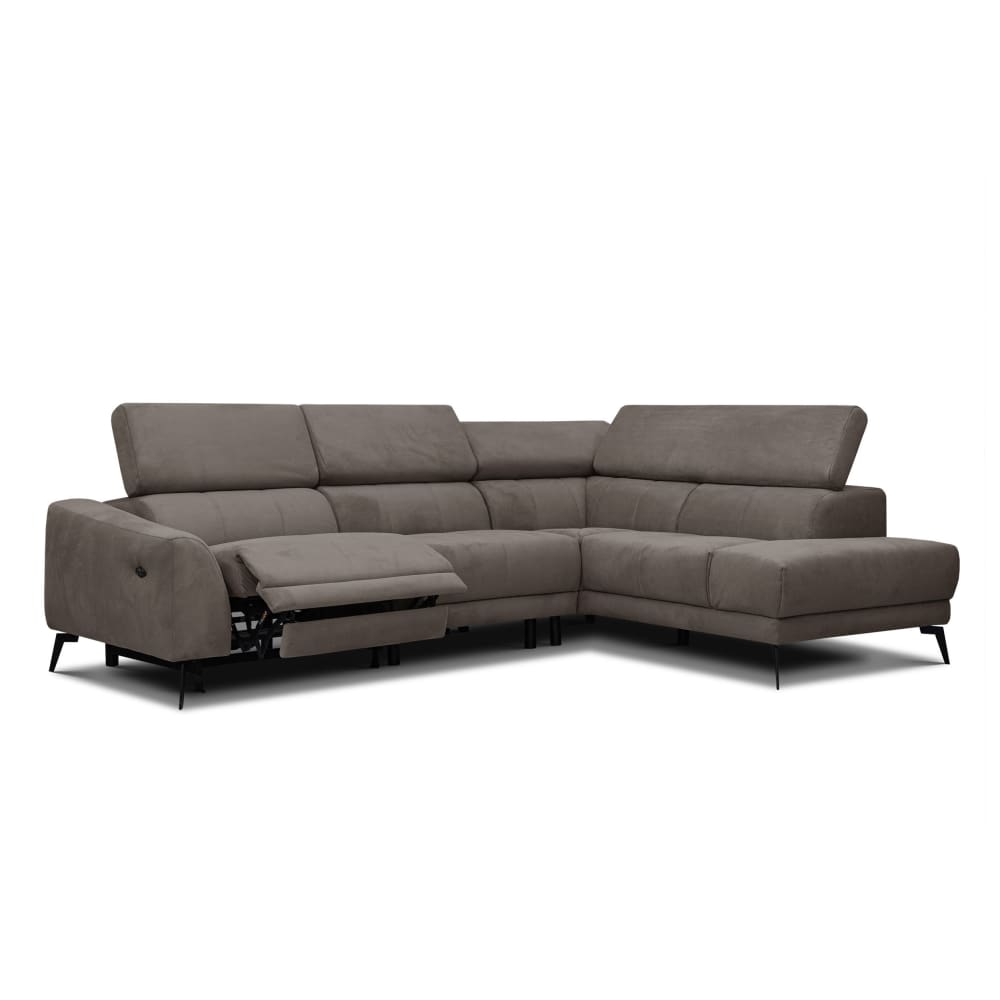 Canapé d'angle droit 5 pl, 1 relax; taupe