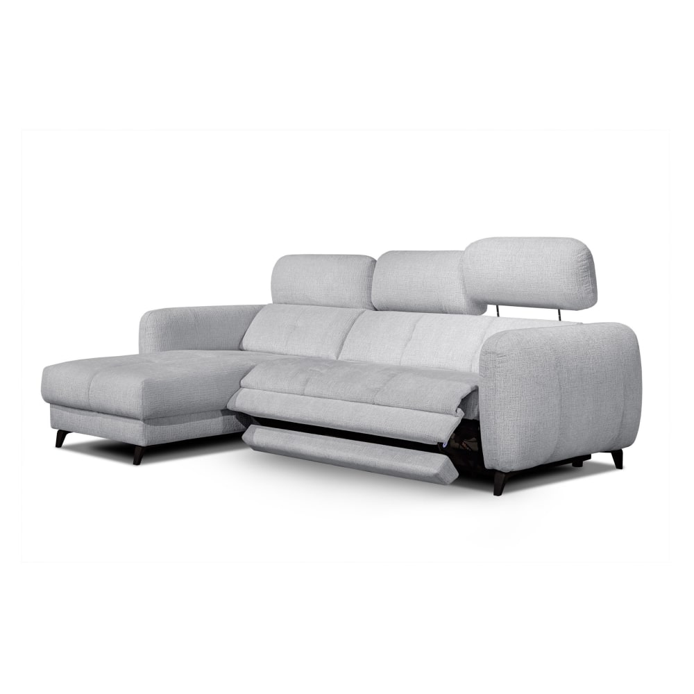 Canapé d'angle gauche 3 pl, relax XL; gris clair