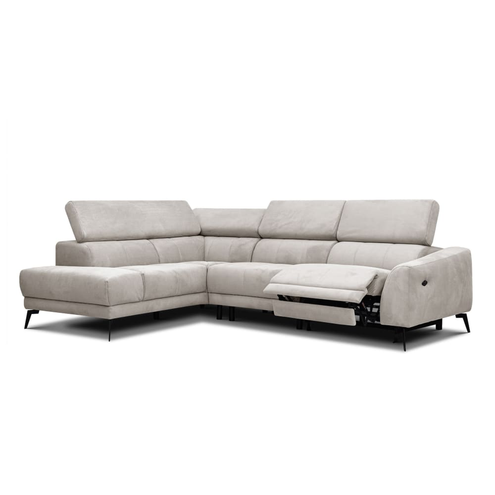 Canapé d'angle gauche 5 pl, 1 relax ; beige