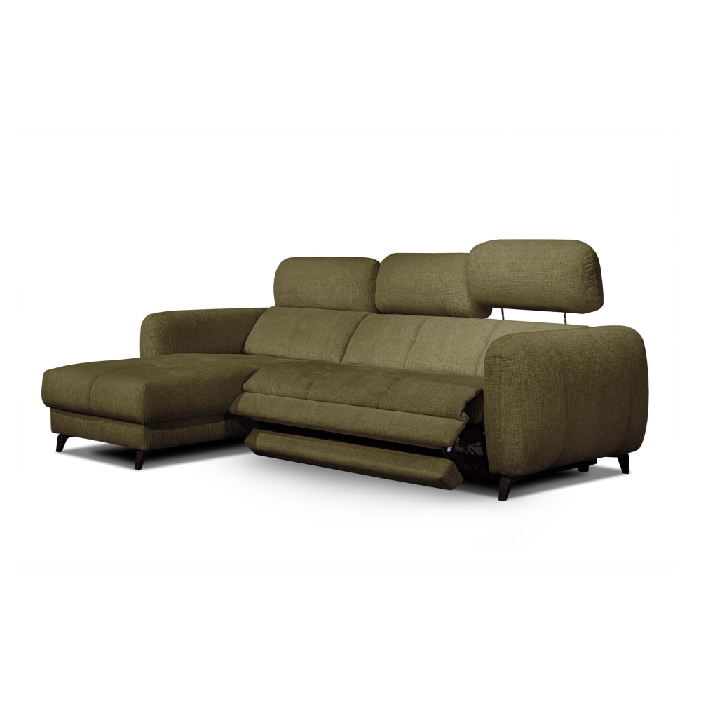 Canapé d'angle gauche 3 pl, relax XL; vert olive