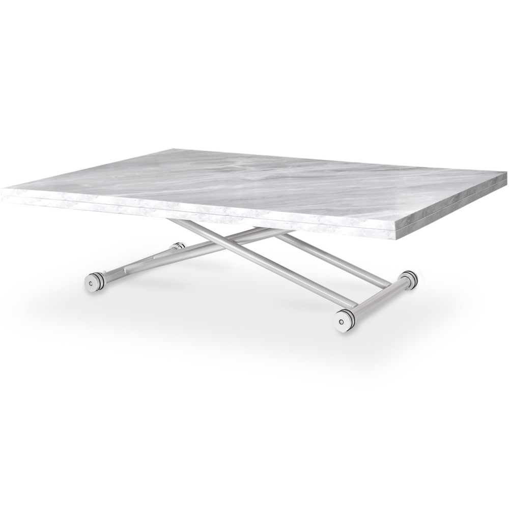Table basse relevable xl effet marbre