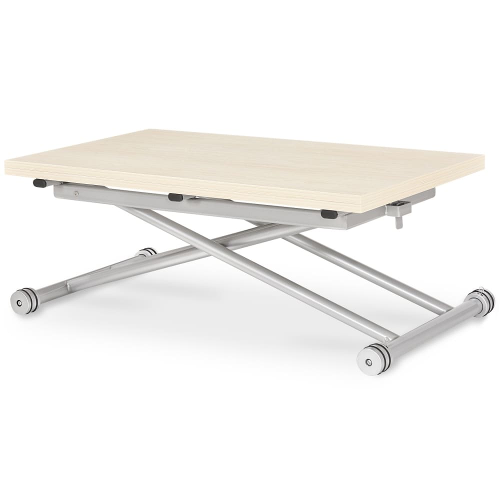 Table basse relevable imitation chêne clair