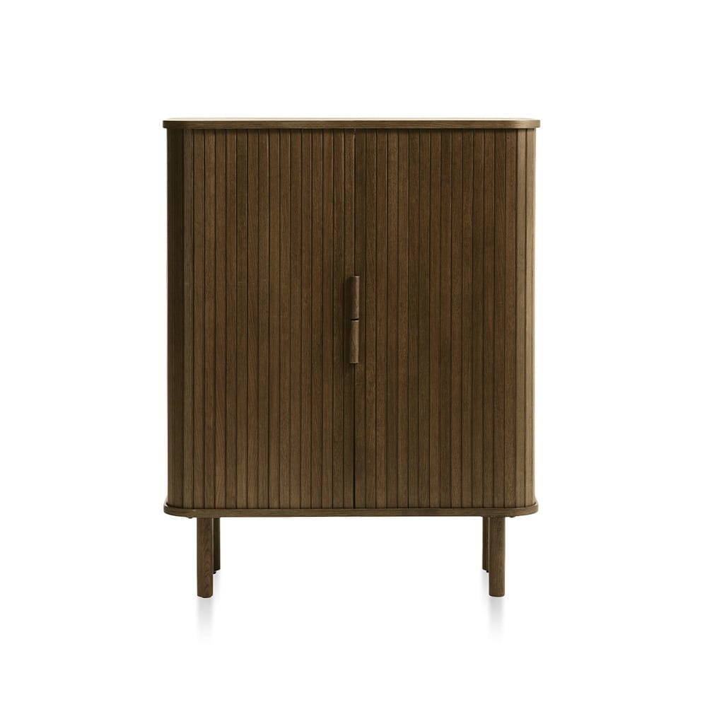 Buffet haut 2 portes bois foncé 90x113x40 cm