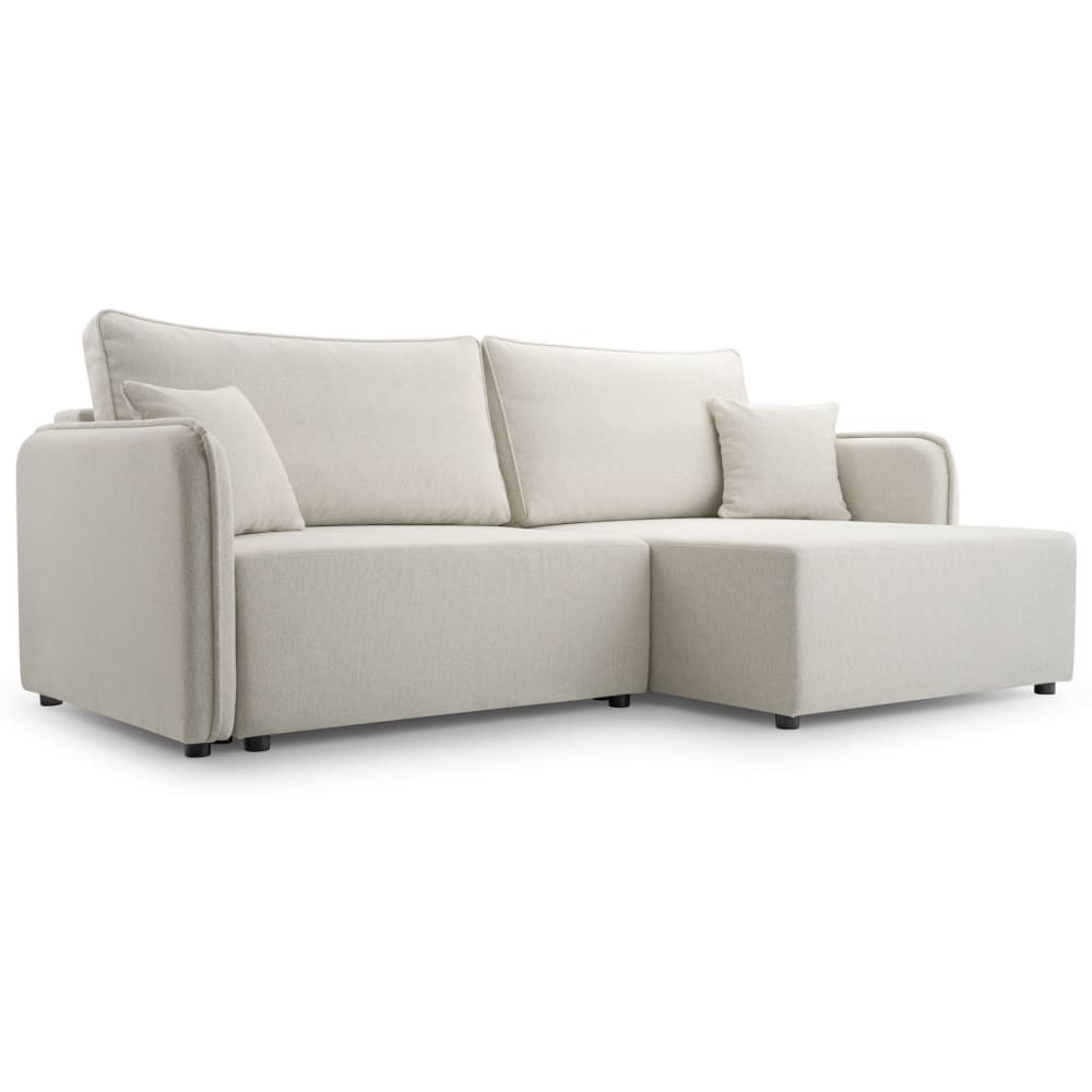 Canapé d'angle convertible, crème, côté droit