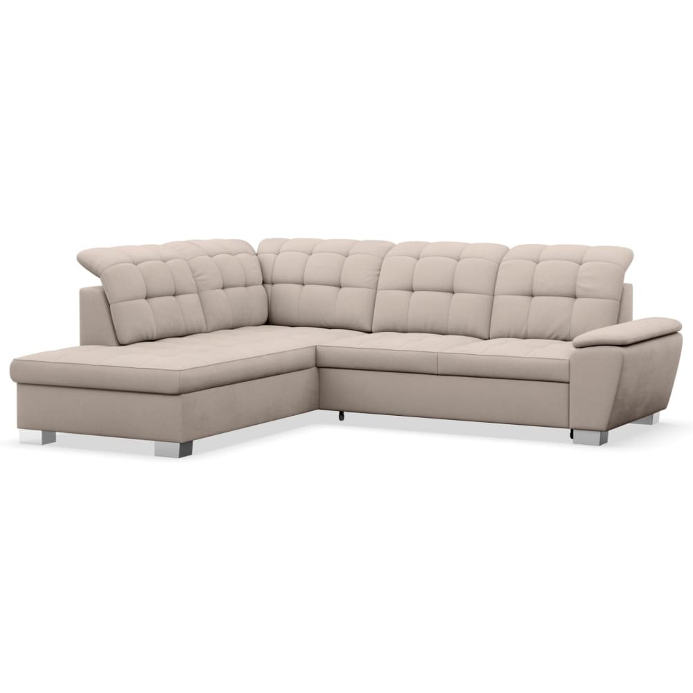 Canapé d’angle convertible, côté gauche, beige
