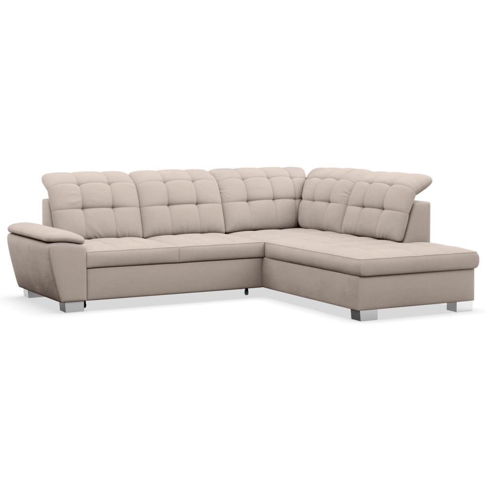 Canapé d’angle convertible, côté droit, beige