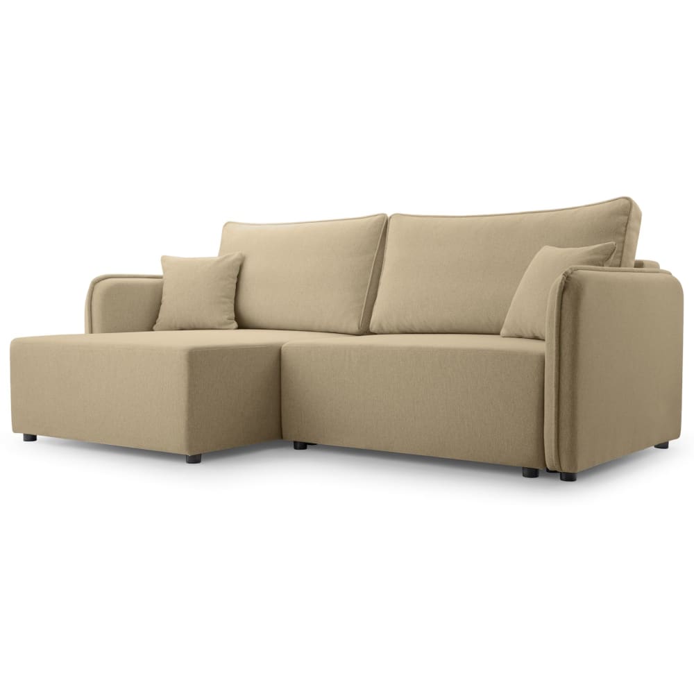 Canapé d'angle convertible, beige, côté gauche