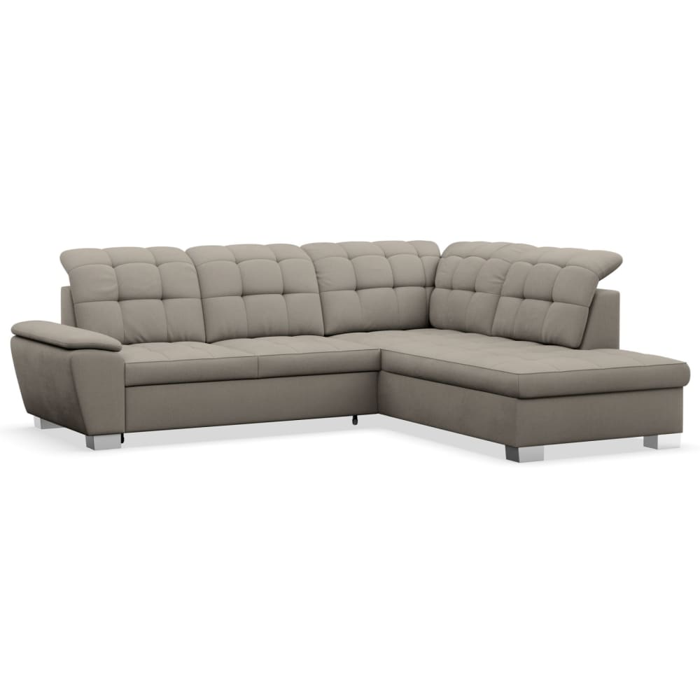 Canapé d’angle convertible, côté droit, taupe