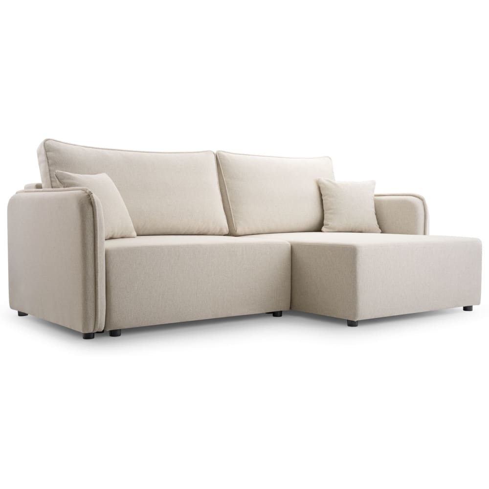 Canapé d'angle convertible, beige clair, côté droit