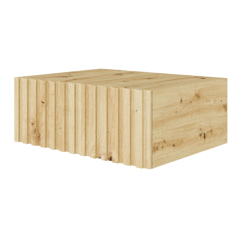 Table de chevet suspendue avec tiroir, aspect chêne, 50 cm