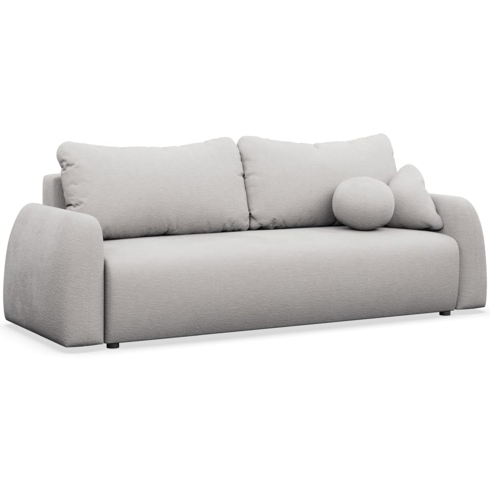 Canapé 3 places convertible en tissu chenille gris clair