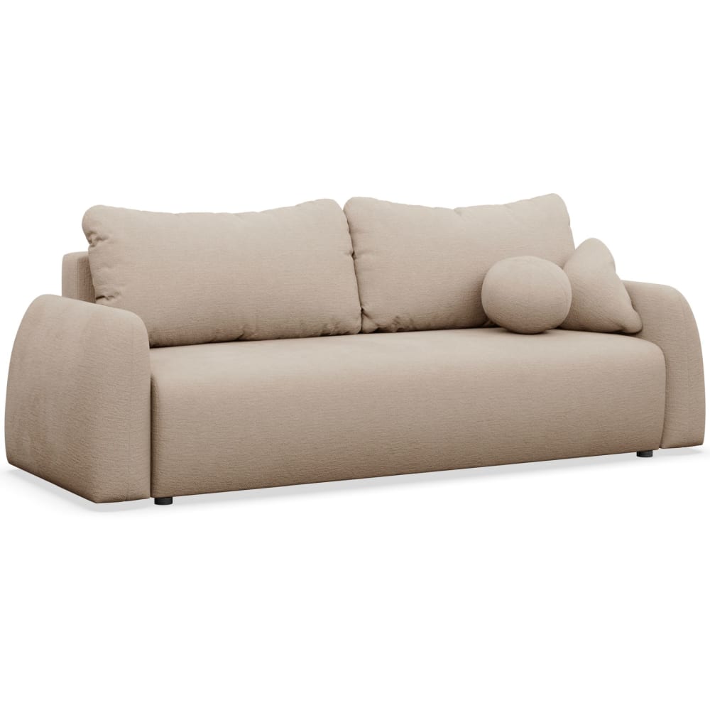 Canapé 3 places convertible en tissu chenille beige