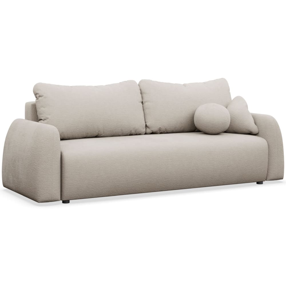 Canapé 3 places convertible en tissu chenille beige clair