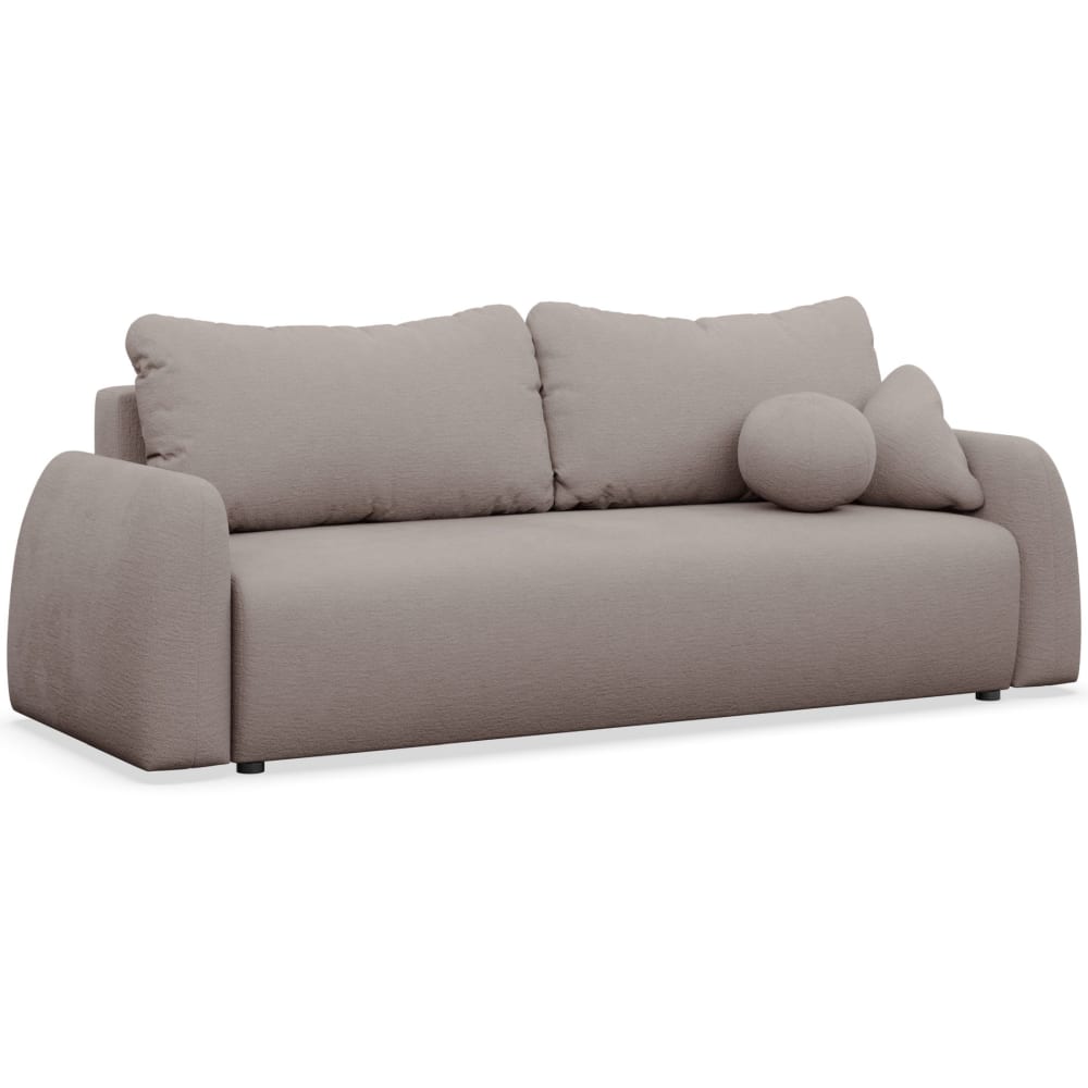 Canapé 3 places convertible en tissu chenille beige foncé