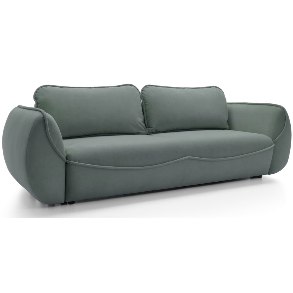 Canapé 3 places convertible en velours sauge