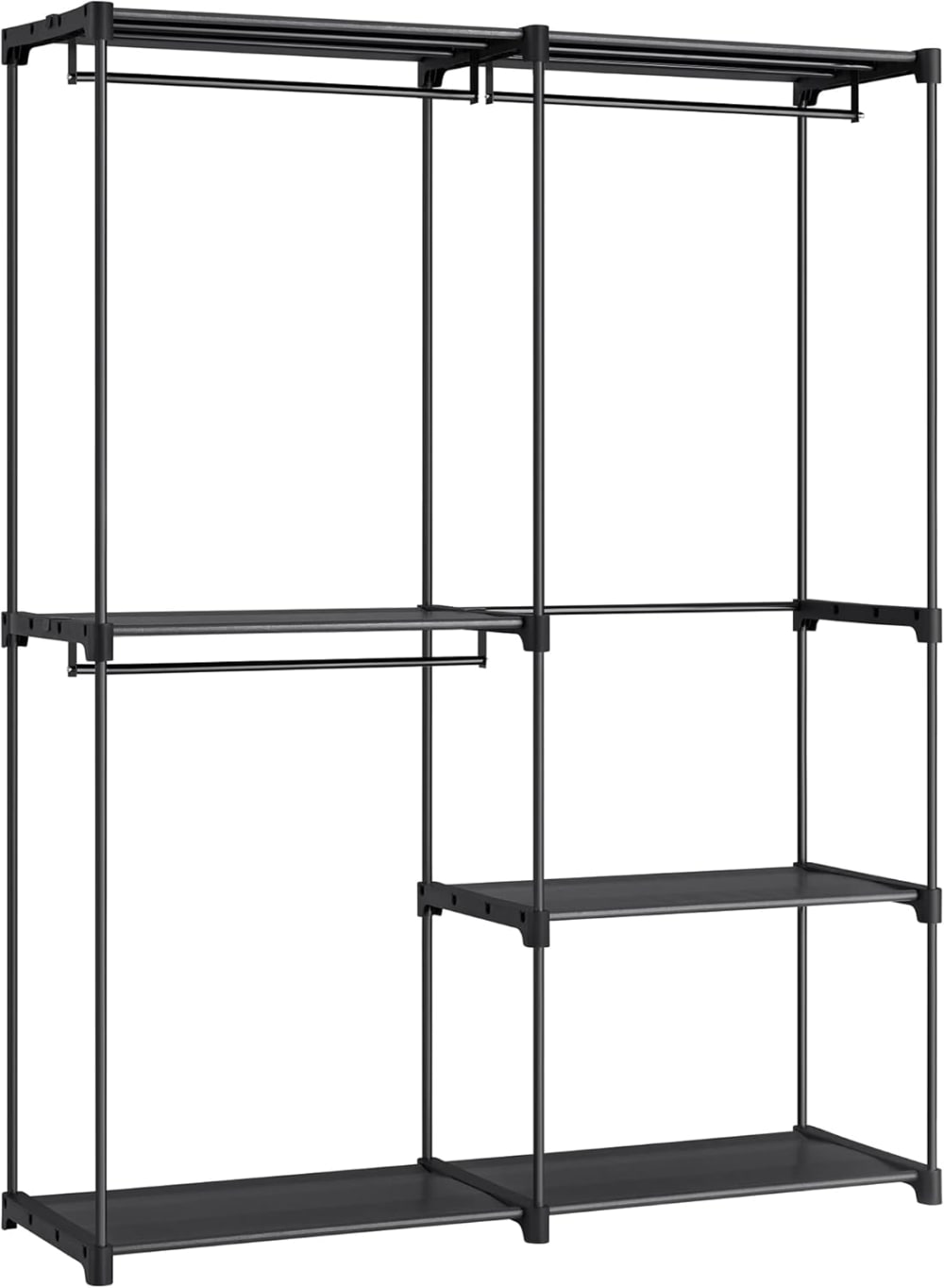 Armadio Portatile Con Ripiani 138 X 43 X 182 Cm Nero-image