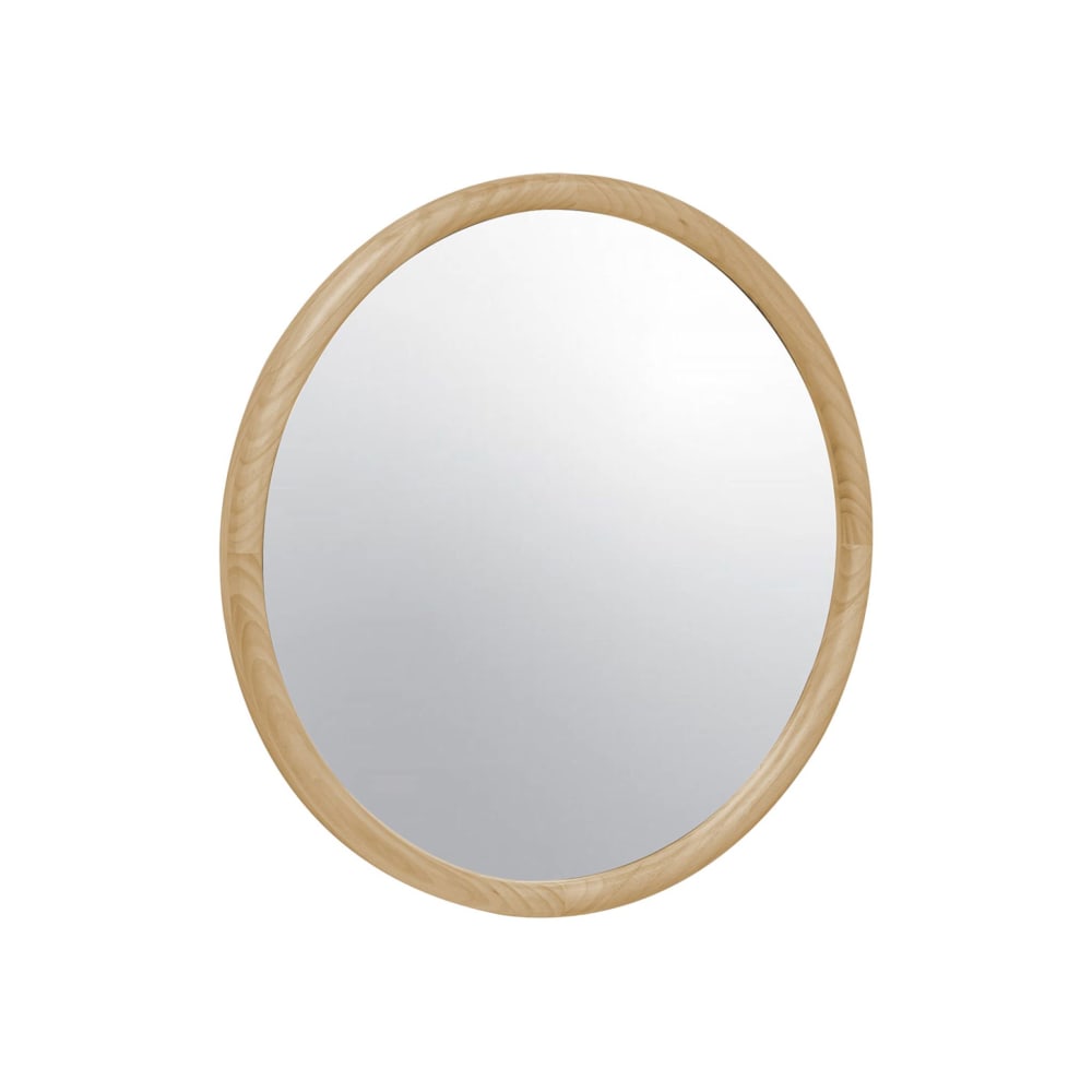 Miroir rond en bois de pin D60cm naturel