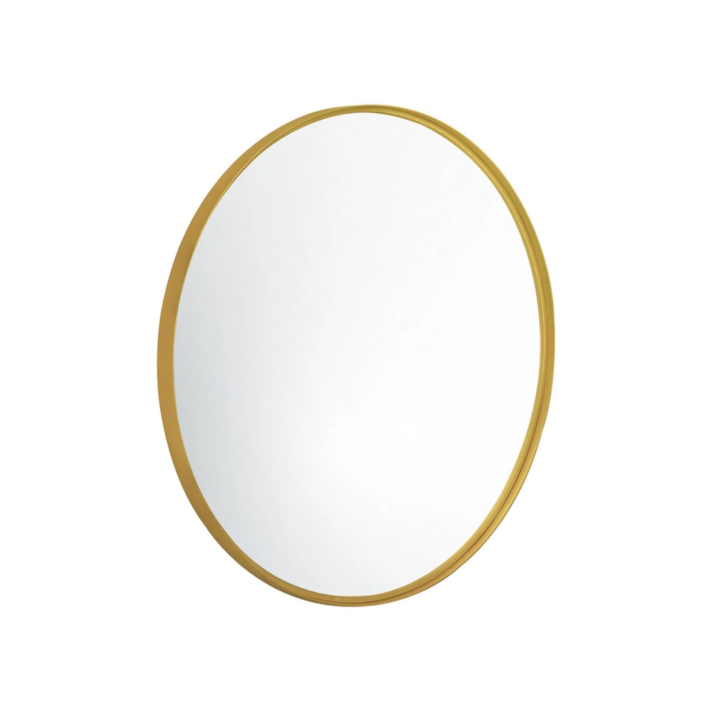 Miroir rond en métal d60cm couleur or — Beyit