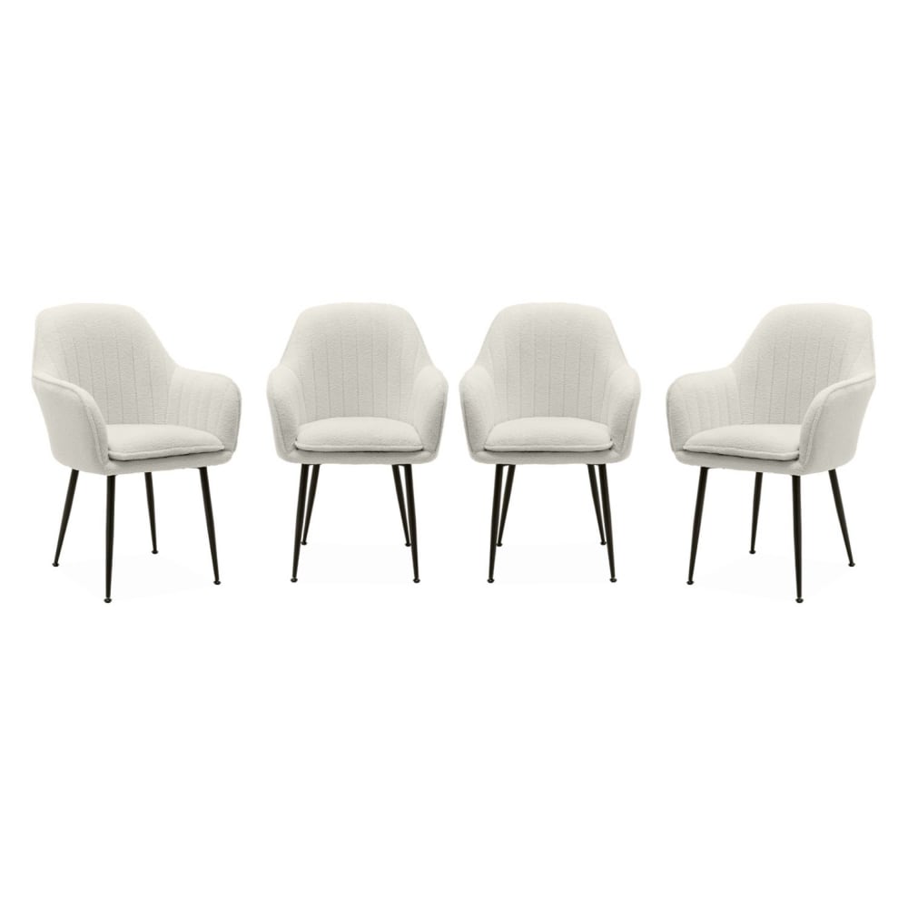 Lot de 4 fauteuils bouclette