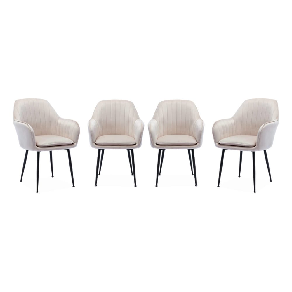 lot de 4 fauteuils velours