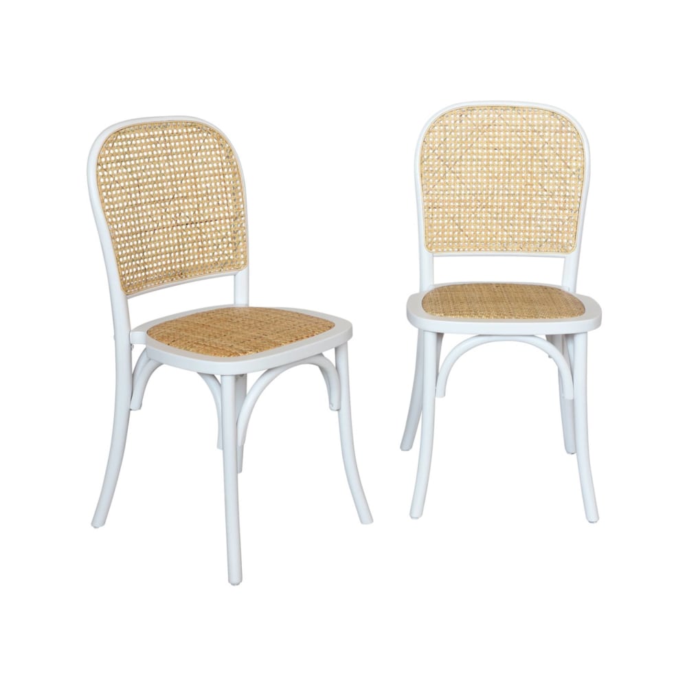 chaise en bois et rotin
