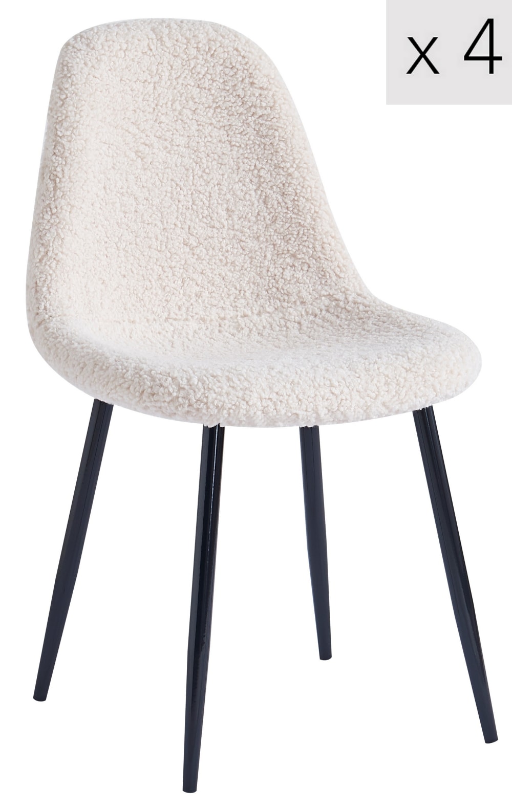 Polsterstühle (4er Set) aus Metall und Stoff Beige - Maisons Du
