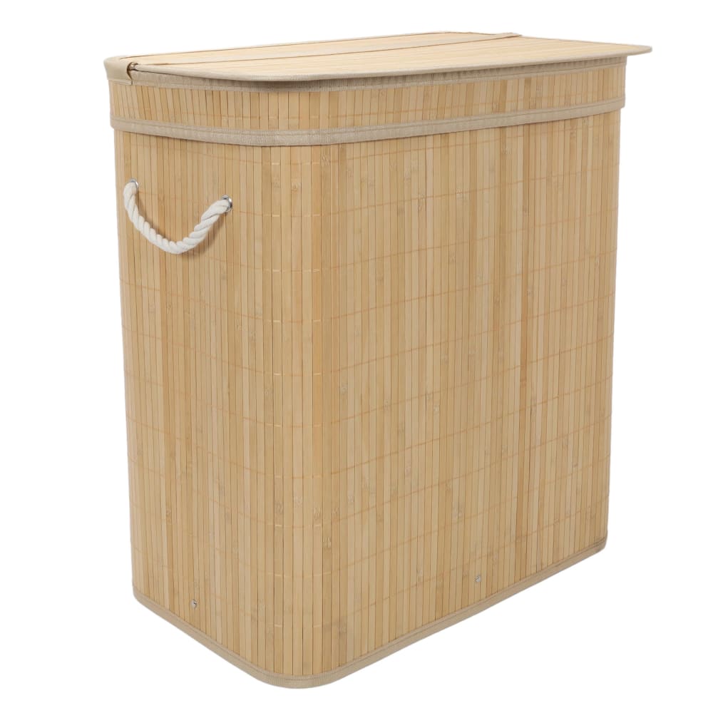 Nuxio Wäschekorb aus Bambus, 32 × 52 × 60 cm, beige - Bambus