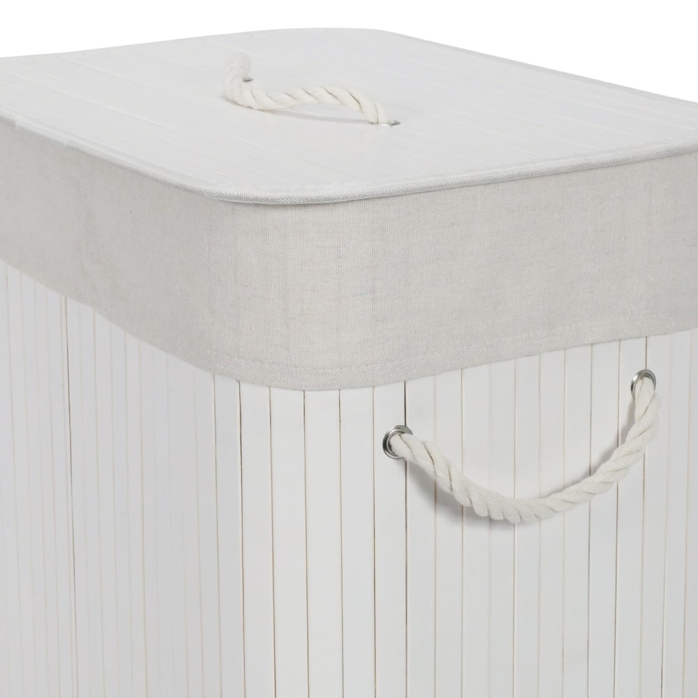 Wäschekorb aus Bambus, 40 × 30 × 60 cm, weiß - Maisons Du Monde
