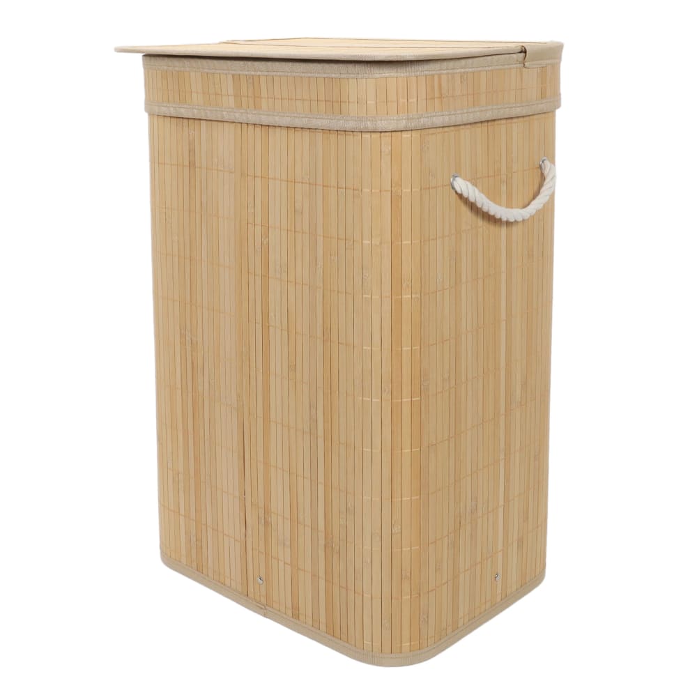Nuxio Wäschekorb aus Bambus, 32 x 42 x 60 cm, beige - Bambus