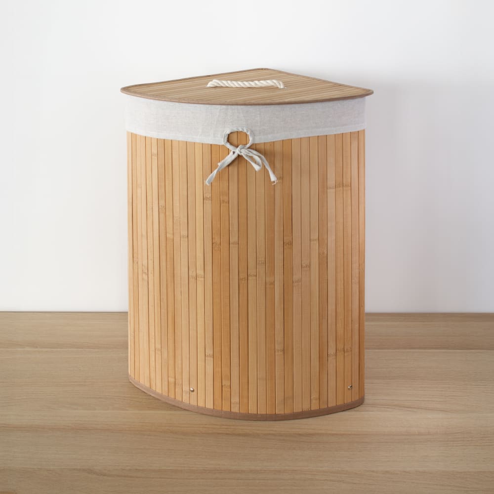Eckwäschekorb, Bambus, 40 x 30 x 50 cm, beige - Maisons Du Monde