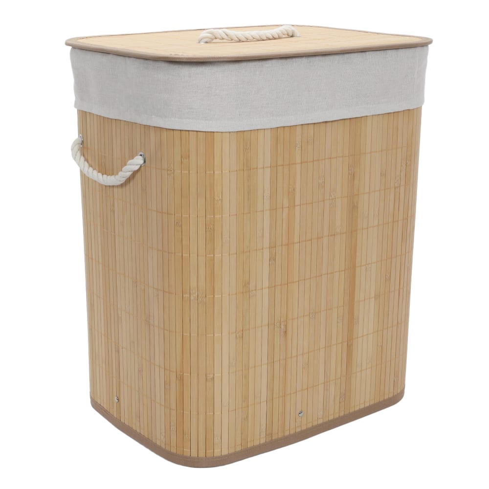 Nuxio Wäschekorb aus Bambus, 40 x 30 x 50 cm, beige - Bambus