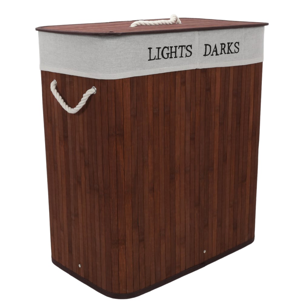 Nuxio Wäschekorb aus Bambus, 25 x 32 x 58 cm, braun - Bambus