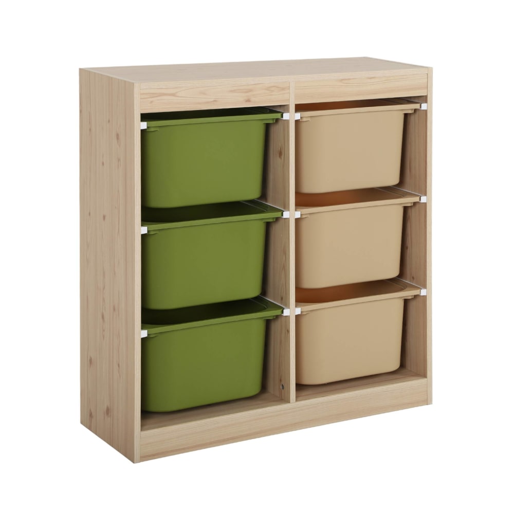 meuble enfant 6 bacs - vert
