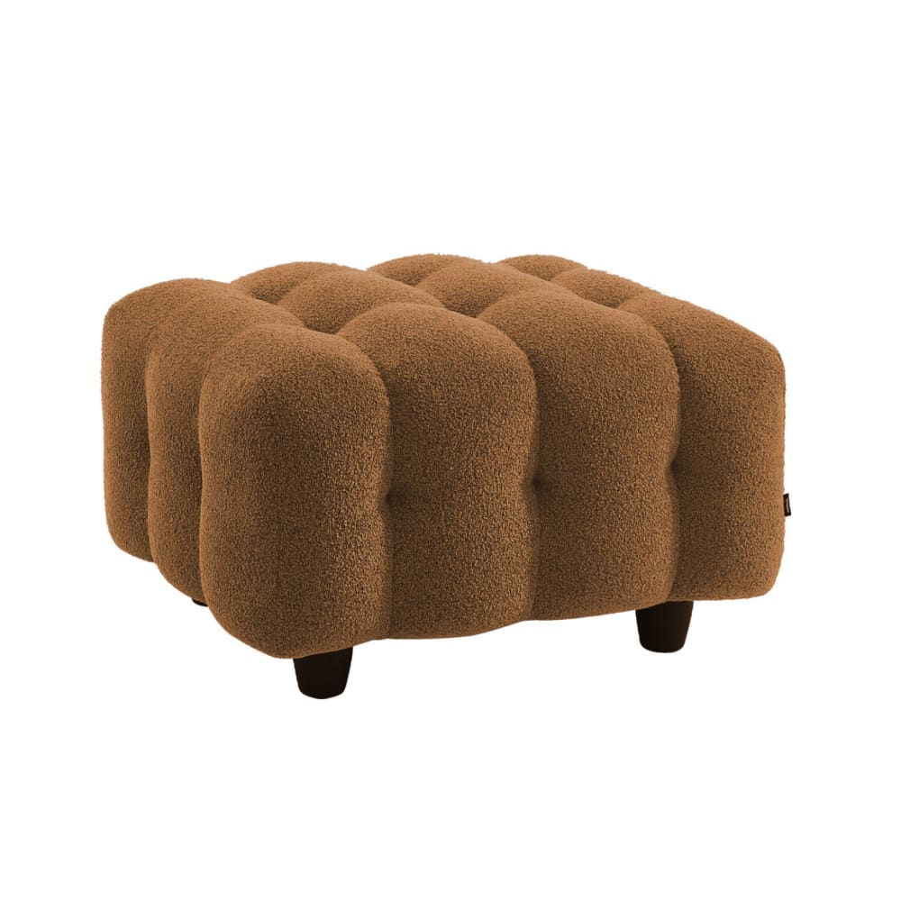 Pouf, repose-pieds pour canapé 3 places bouclette texturée moutarde — Beyit