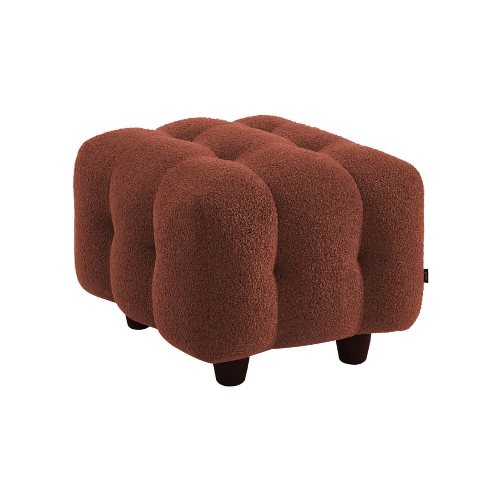 Pouf, repose-pieds pour canapé 2 place bouclette texturée terracotta