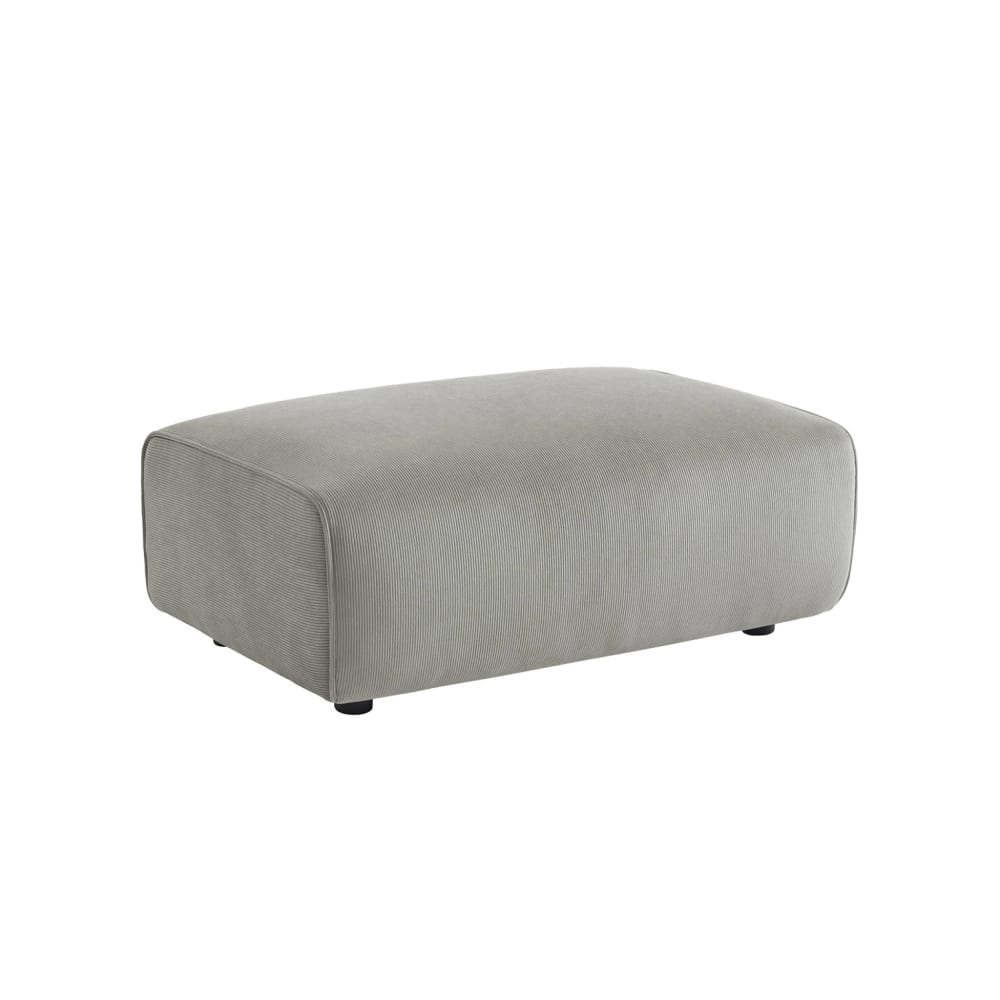 Pouf, repose-pieds pour canapé 3 places velours côtelé gris clair — Beyit