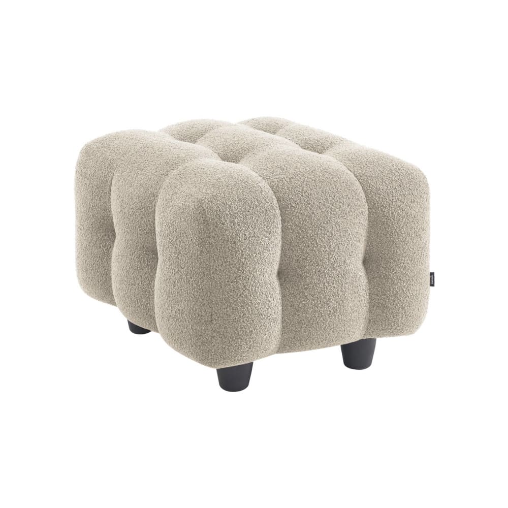 Pouf, repose-pieds pour canapé 2 place bouclette texturée beige