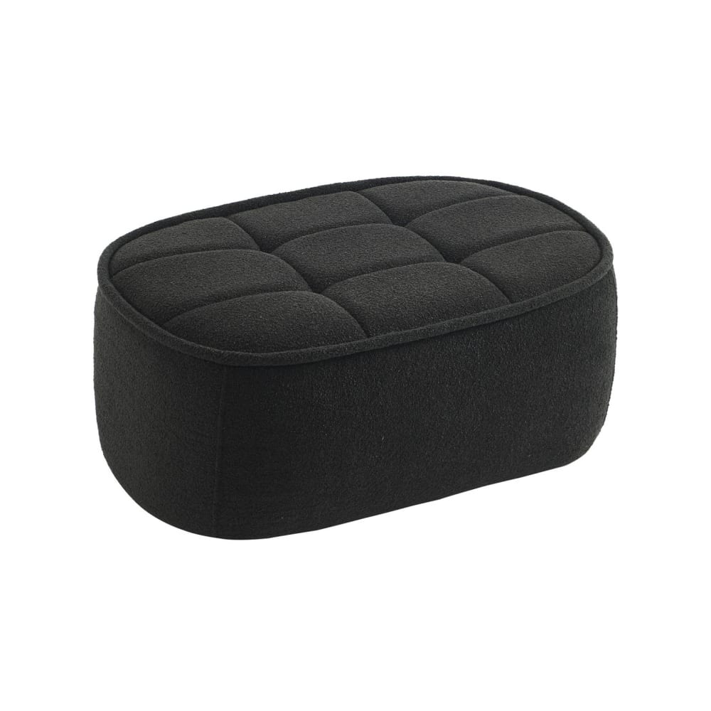 sweeek Hocker mit strukturiertem Bouclé-Bezug in schwarz style classic chic - Stoff