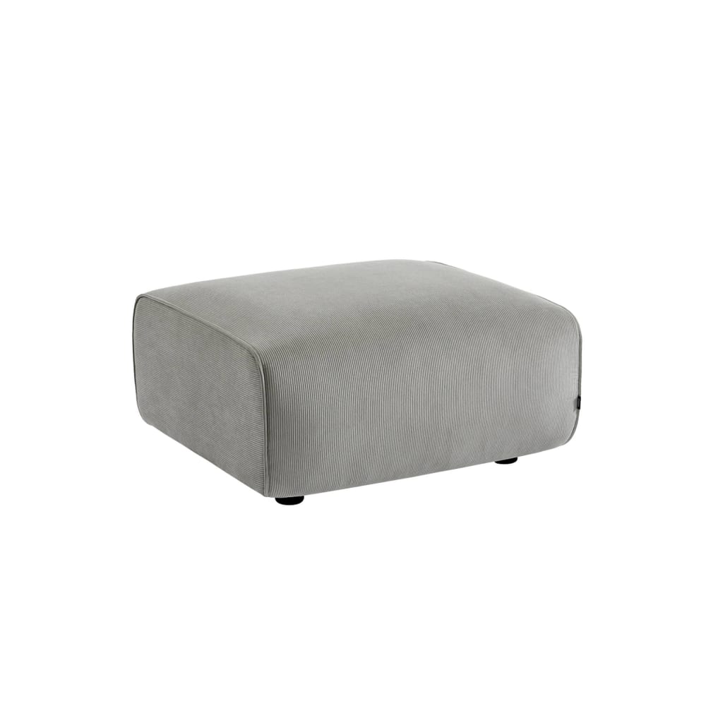 sweeek Hocker mit hellgrauem Cordbezug für 2-Sitzer Sofa style classic chic - Holz