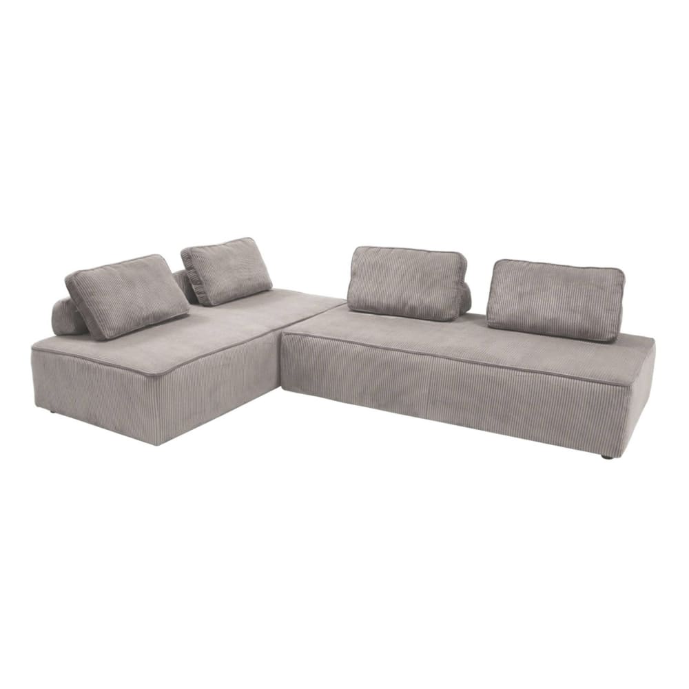 Lot de 2 chauffeuses 2 places pour canapé modulable gris clair