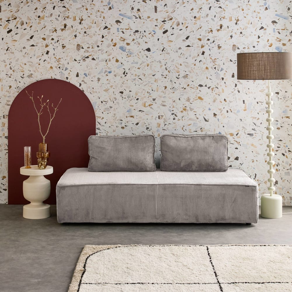 Chauffeuse 2 places pour canapé modulable gris clair