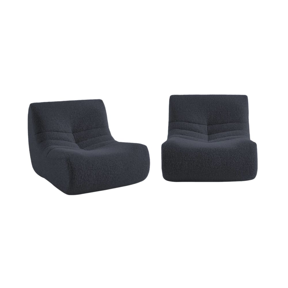 Chauffeuse compressée effet alpaca 2 places bleu nuit Chauffeuse compressée effet alpaca 2 places bleu nuit