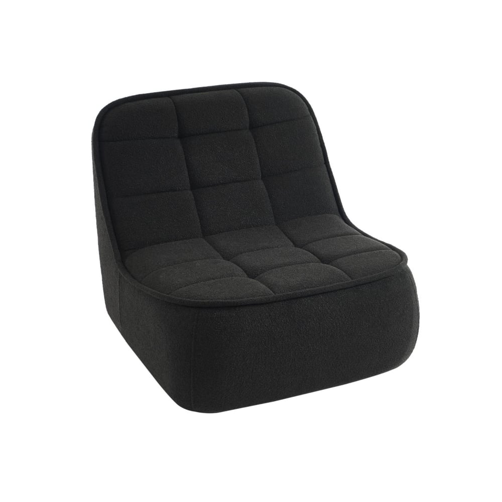 sweeek Sessel mit strukturiertem Bouclébezug, schwarz style classic chic - Stoff