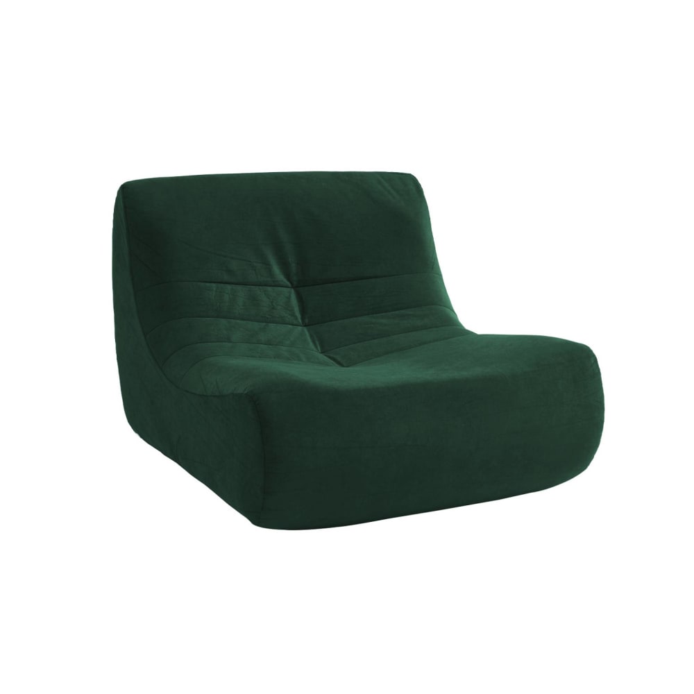 Chauffeuse velours 1 place vert