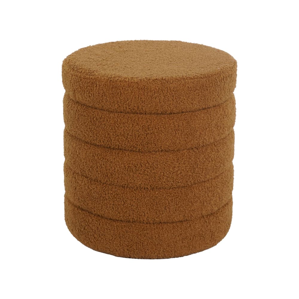 Tabouret coffre rangement en bouclettes rouille