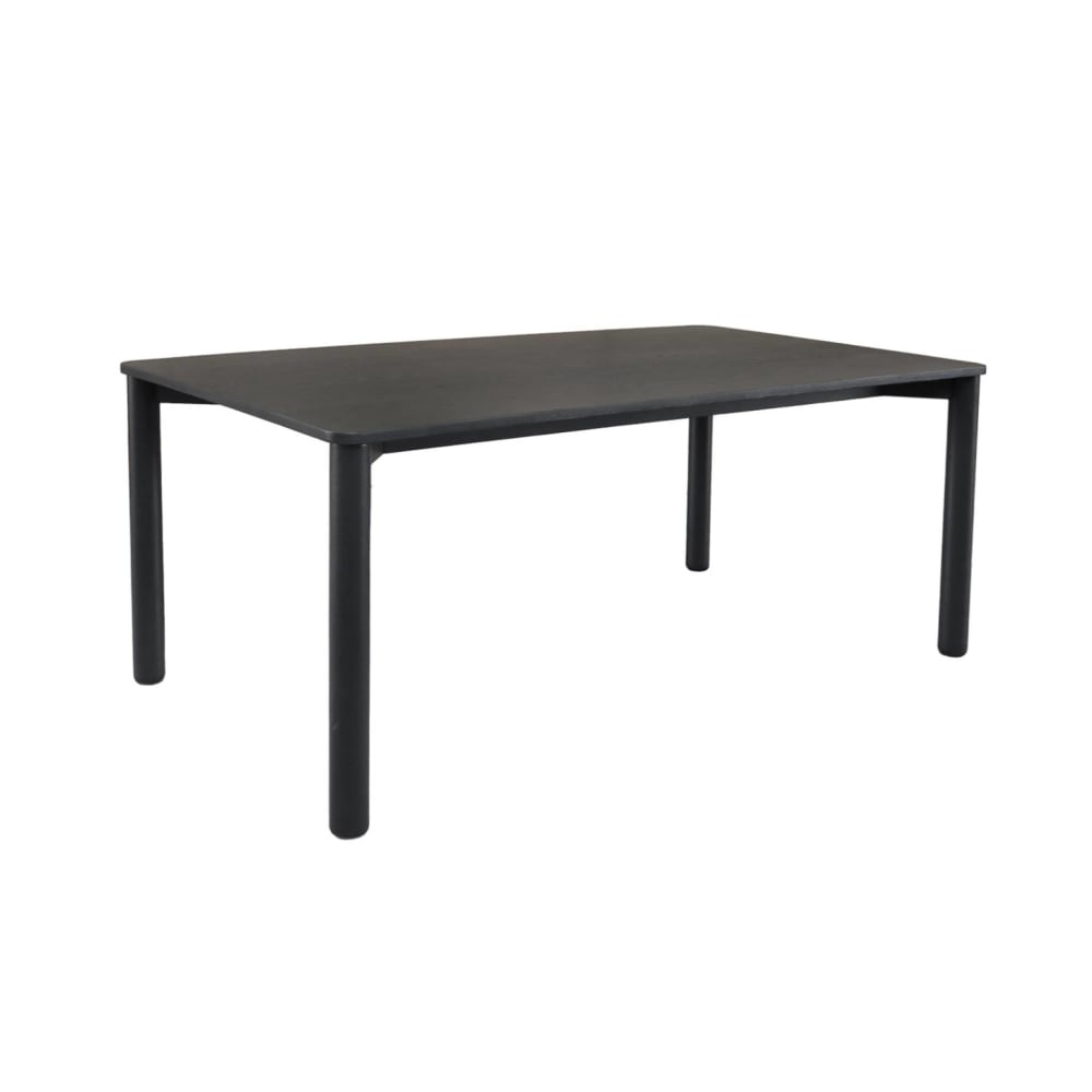 Table à manger rectangulaire bois d'hévéa et placage chêne noir 6