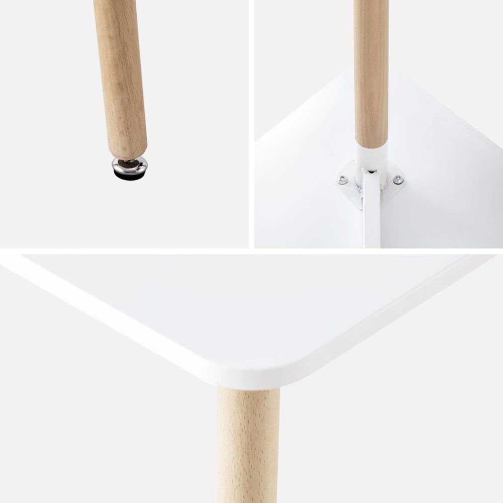 Table à manger carrée bois blanc