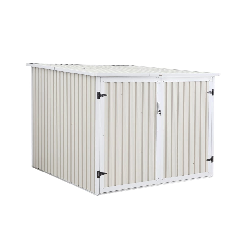 Abri à vélo, rangement 4 vélos, beige en acier galvanisé