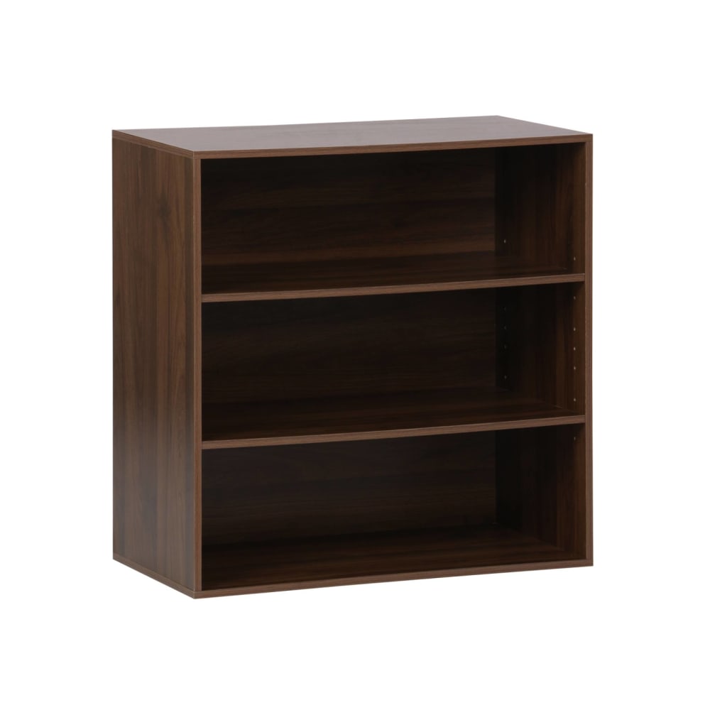 sweeek Aufbewahrungsmodul nussbaumfarbenes Holzdekor 3 Regalfächer style classic chic Braun Holz