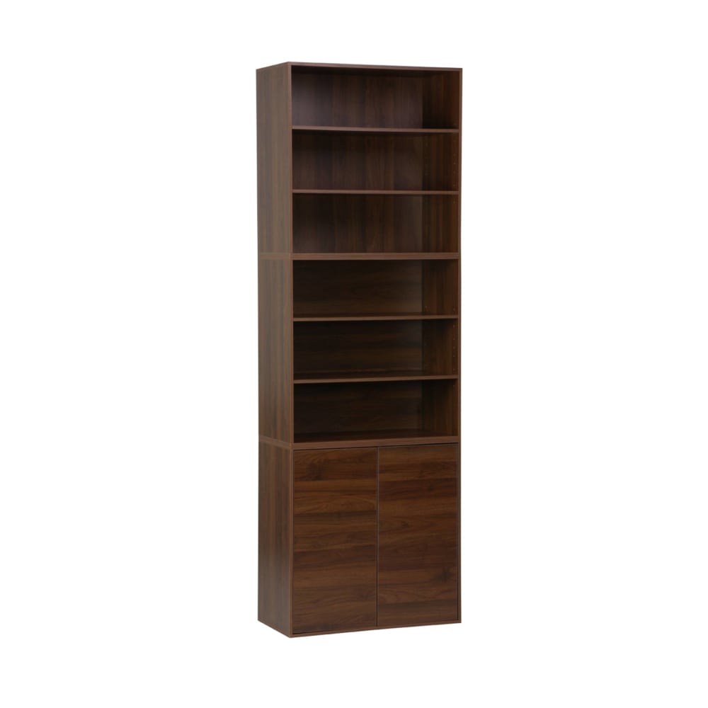 sweeek Modulares Regal 3 Elemente Holzdekor nussbaumfarben style classic chic Braun Holz